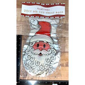 20Ct Kringles Kitchen Die Cut Treat Bags Santa Design
